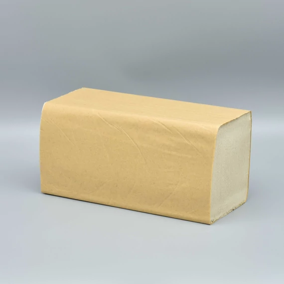 Hajtogatott kéztörlő V natúr 1rtg 23x25cm 250lap rec 20cs/gyűjtő