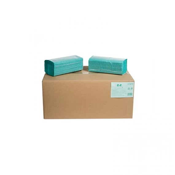 Hajtogatott kéztörlő V zöld 1rtg 23x25cm 250lap rec 20cs/gyűjtő