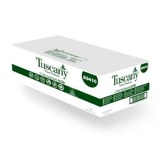 Hajtogatott kéztörlő Tuscany Z 2 rtg.100% cell.  24x21,5cm 150lap/cs 25cs//#