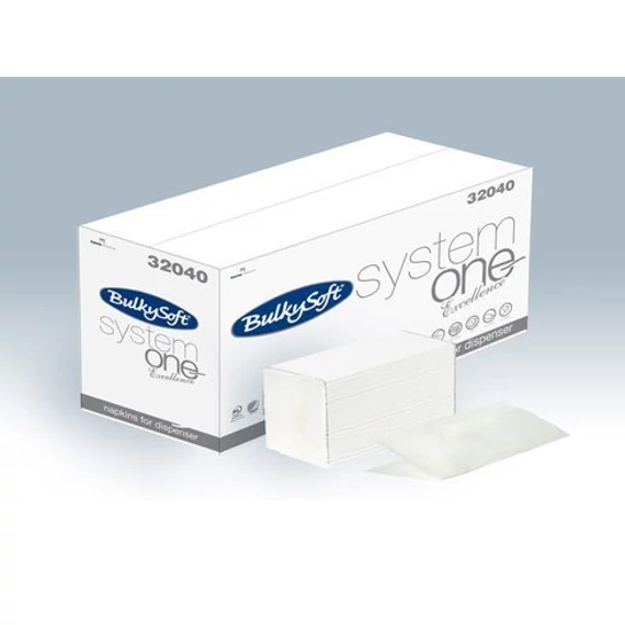 Bulky Soft system one V hajtogatott szalvéta fehér 1rtg 19x14,5 cm 24x300db/#