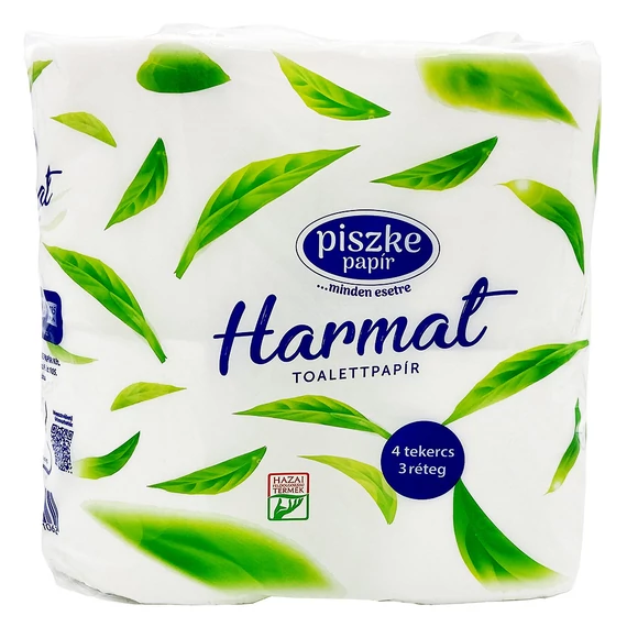 Toalettpapír Harmat 4 kistekercses  3rtg M9,5 D10,5 13,80m 120lap 16x4tek/gyűjtő