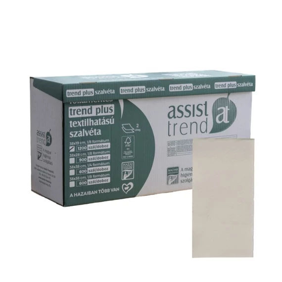 Trend Plus textilhatású szalvéta pezsgő 2rtg 38x19cm 1/8 1200db/gyűjtő