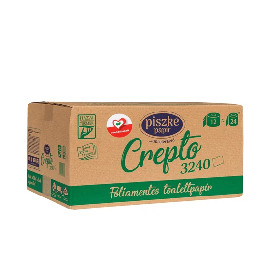 Toalettpapír Crepto 3240 papírdobozos kistekercses 3rtg 270 lap/tek 12 tek/doboz