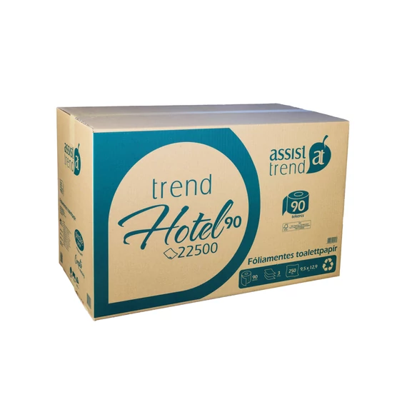 Trend Hotel 90 papírdobozos kistekercses toalettpapír 3rtg M9,5 D13 32,25m 250lap cell 90tek/gyűj