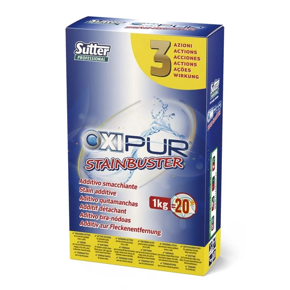 Sutter Oxipur Stainbuster folteltávolító por kézi és gépi mosáshoz mindenféle foltra 1kg 12db/gyű