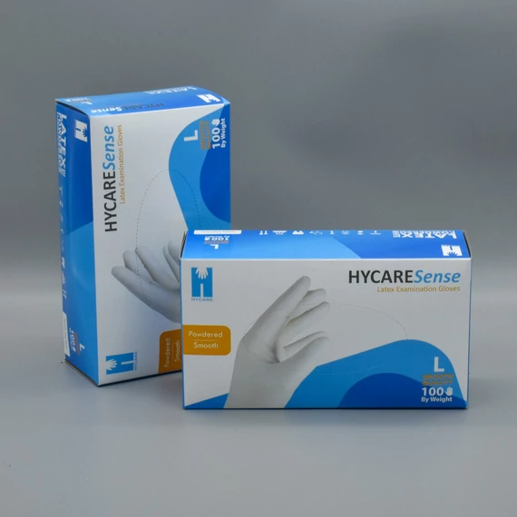 V.kesztyű latex púderes L natúr 100db/doboz; 10 kínáló/#