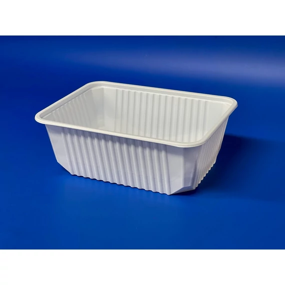 Szögletes tál 1000ml fehér mikrózható 50db/cs 12cs/#