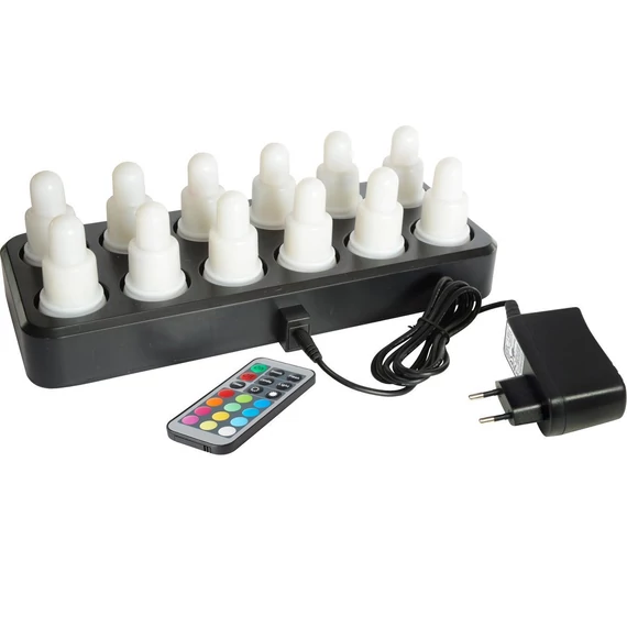 Duni led készlet újratölthető égőkkel multicolor 1x12db/gyűjtő